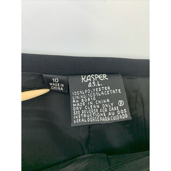 BOGO Kasper A.S.L. Skirt Suit Black Blazer Button Straight Knee Pencil Womens 10 - Picture 14 of 16